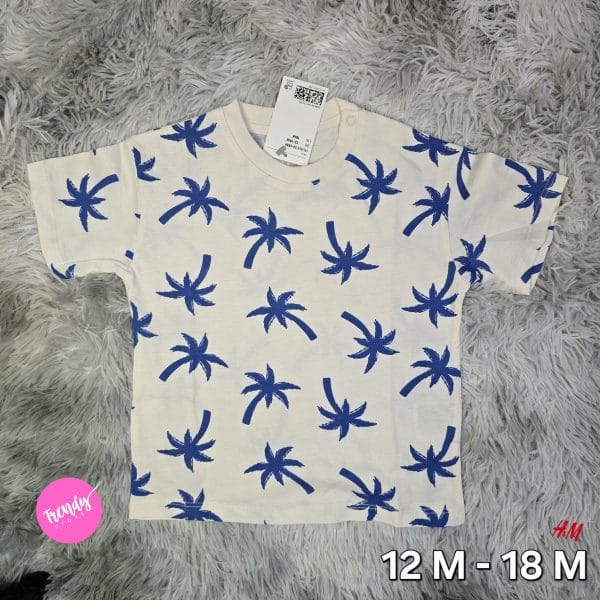 playera palmeras azules